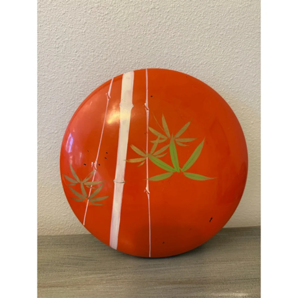 Vintage Japanese Bento Box/Trinket Box/Sewing Box 10.5 in. Diameter